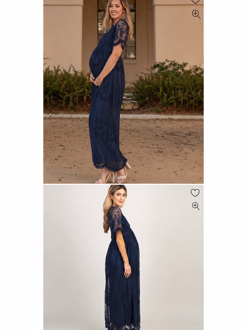 Pinkblush Navy Lace Maternity Maxi Dress